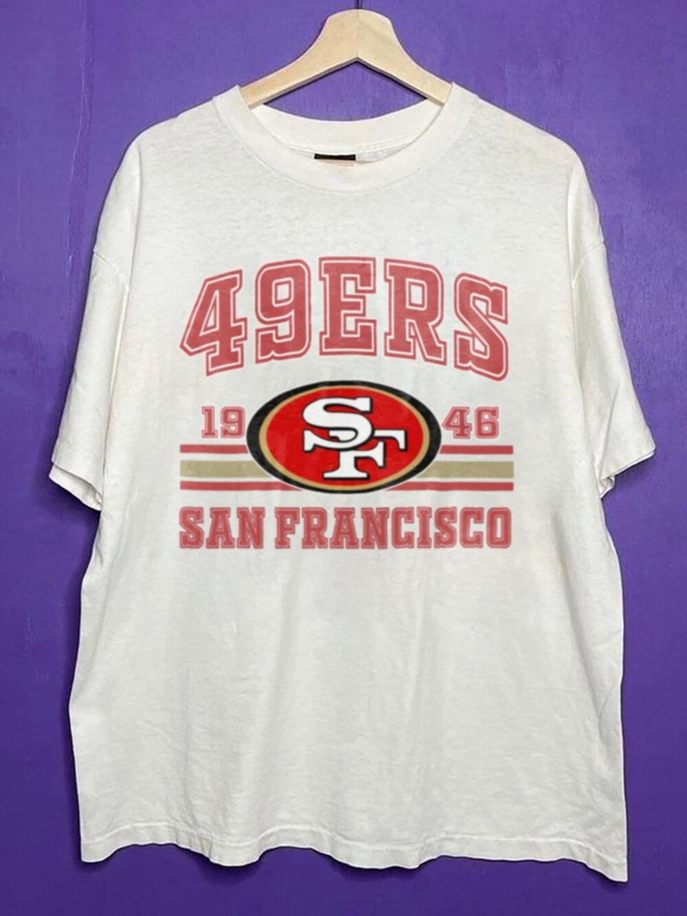 Vintage San Francisco 49ers Big Logo Football Shirt, Retro SF 49ers NFL Shirt